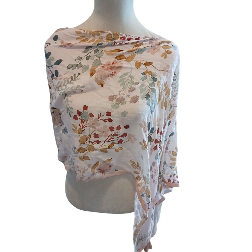 Spartina 449 lightweight linen blend poncho One size cottagecore grannycore‎